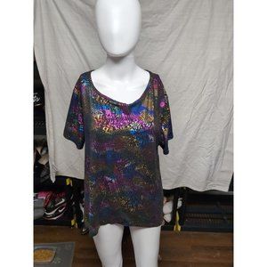 Eye Candy Women's Multi Color Striped Design Shirt Top Blouse Size 2XL